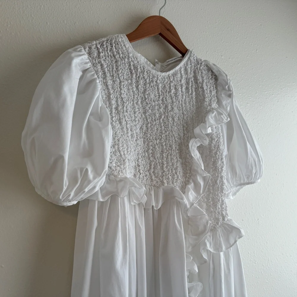 Cecilie Bahnsen - Chloé Ruffled Smocked Maxi Dress UK10 US6 Trinny Woodall
